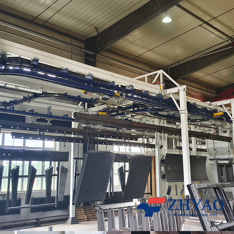 Manual powder spraying line