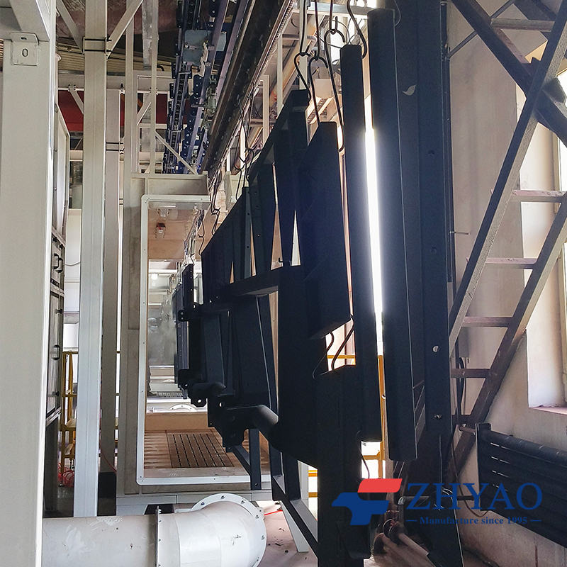 Manual powder spraying line