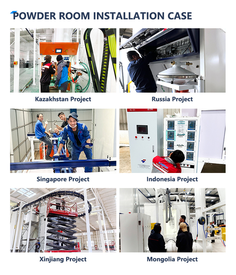 Installation of spraying equipment