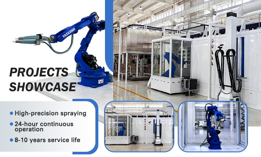 Robotic spraying production line