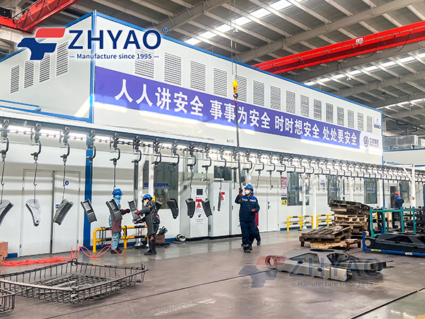 Spray coating production line